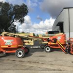 The new drive system on these JLG Knuckles are awesome and very hard to stop in the sand.